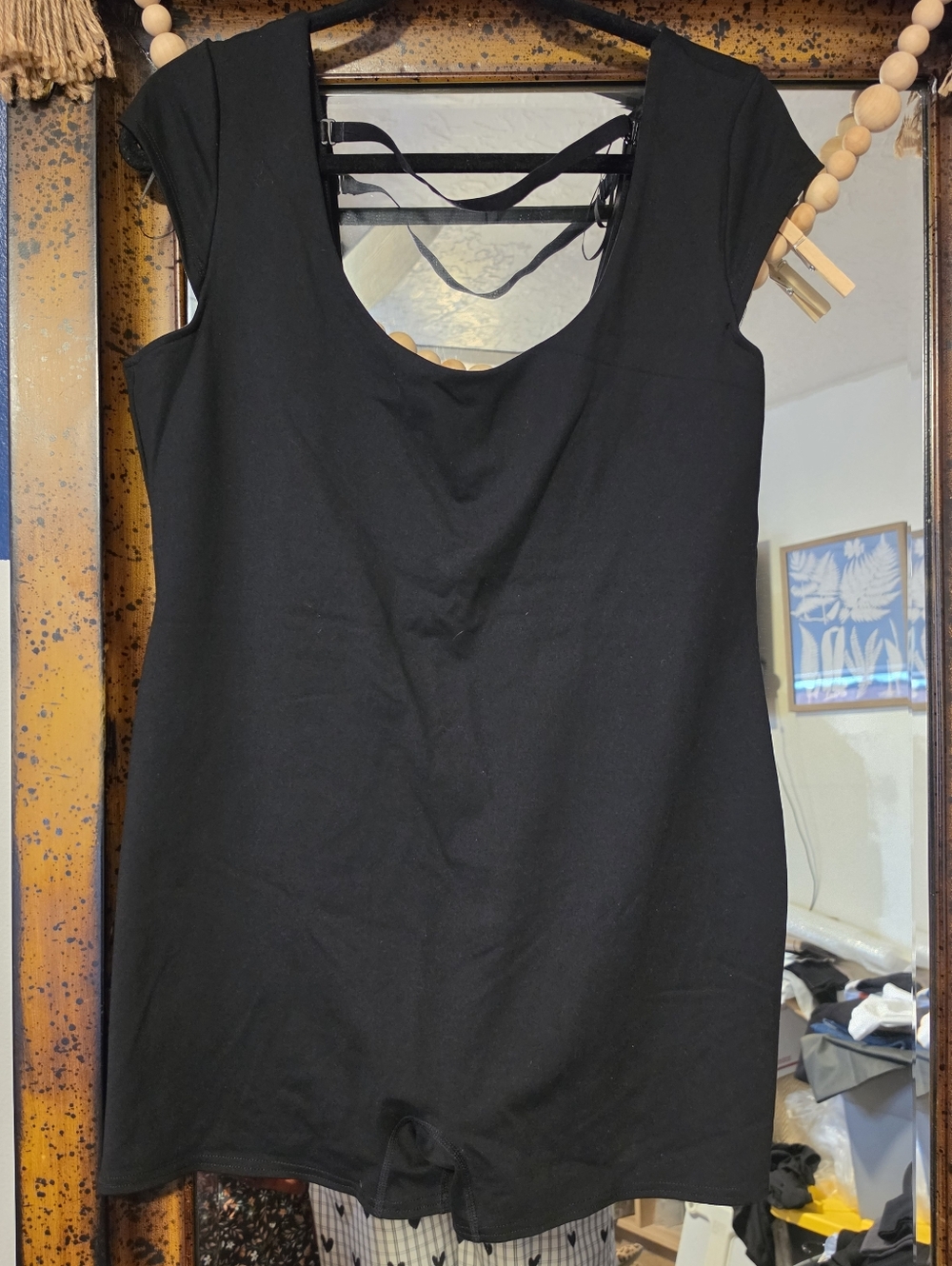 Source Unknown Black Scoop Open Back Romper Jumpsuit